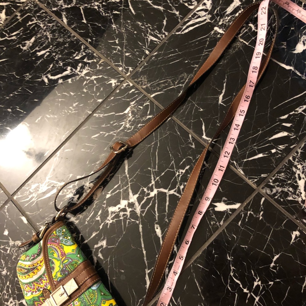 Chaps Patterned Small Purse With Brown Straps - image 4